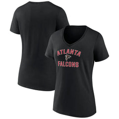 Atlanta Falcons Women's Victory Arch Team V-Neck T-Shirt - Black T-shirts
