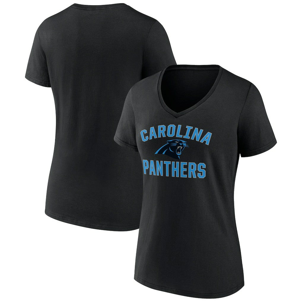 Carolina Panthers Women's Victory Arch Team V-Neck T-Shirt - Black T-shirts