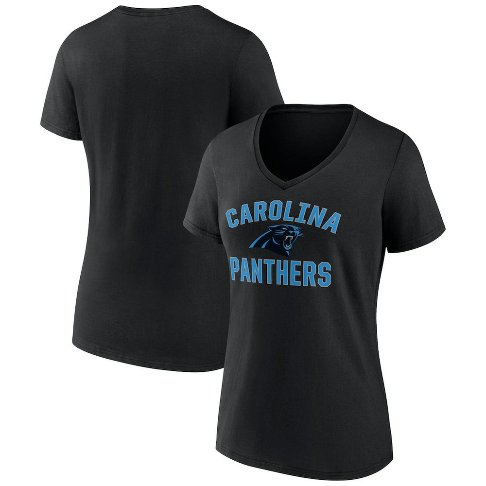 Carolina Panthers Women's Victory Arch Team V-Neck T-Shirt - Black T-shirts