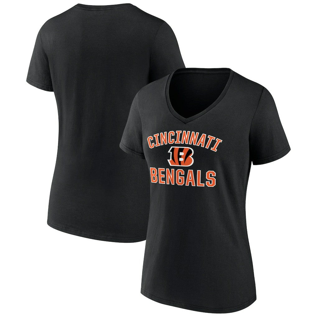 Cincinnati Bengals Women's Victory Arch Team V-Neck T-Shirt - Black T-shirts