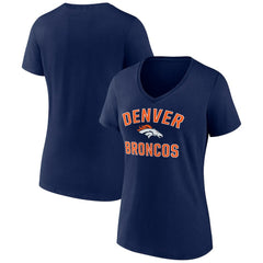 Denver Broncos Women's Victory Arch Team V-Neck T-Shirt - Navy T-shirts
