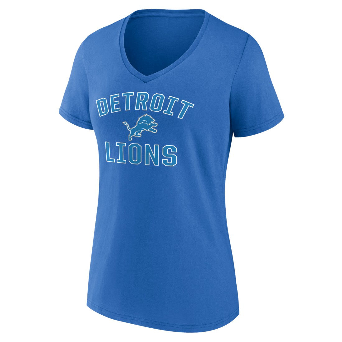Detroit Lions Women's Victory Arch Team V-Neck T-Shirt - Blue T-shirts