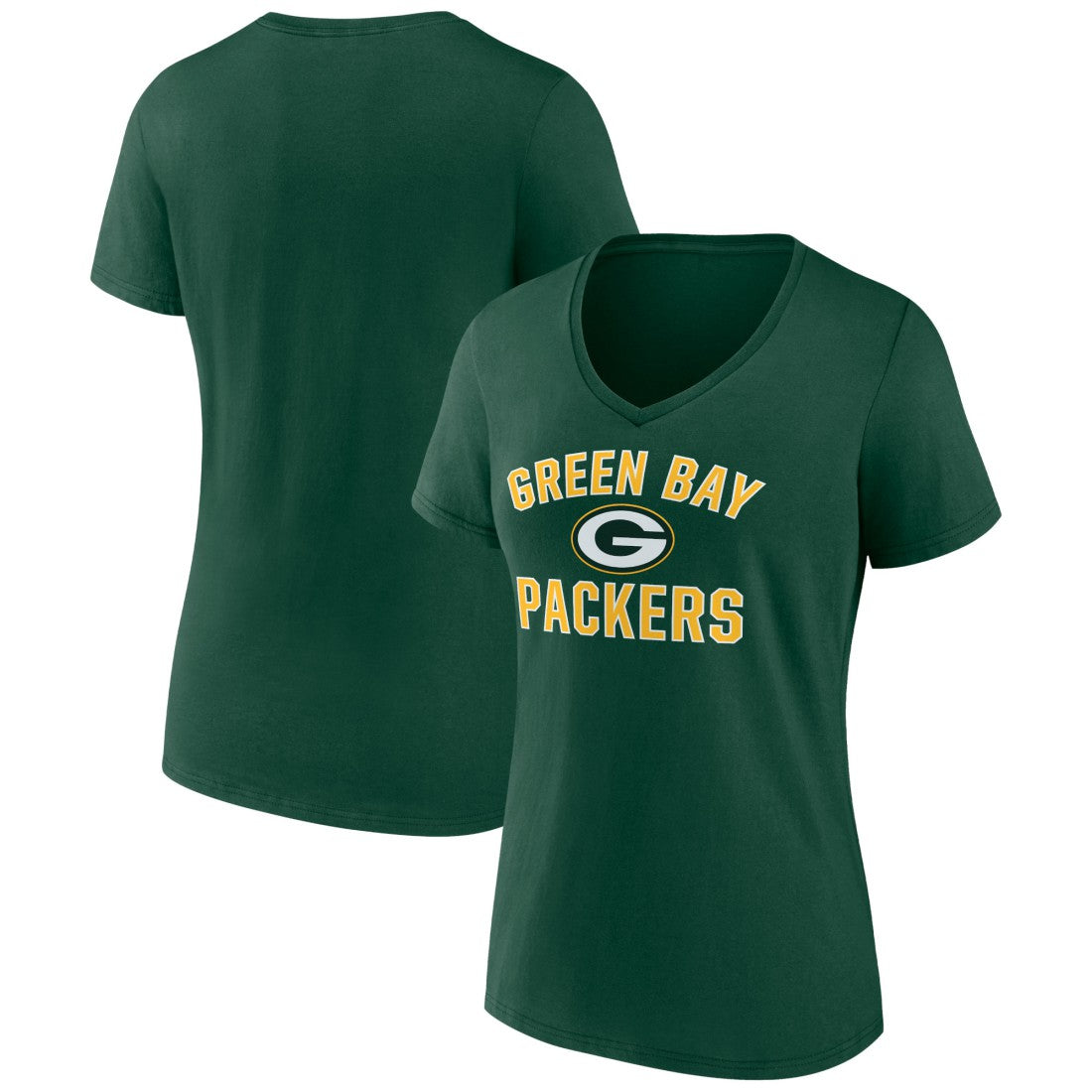 Green Bay Packers Women's Victory Arch Team V-Neck T-Shirt - Green T-shirts