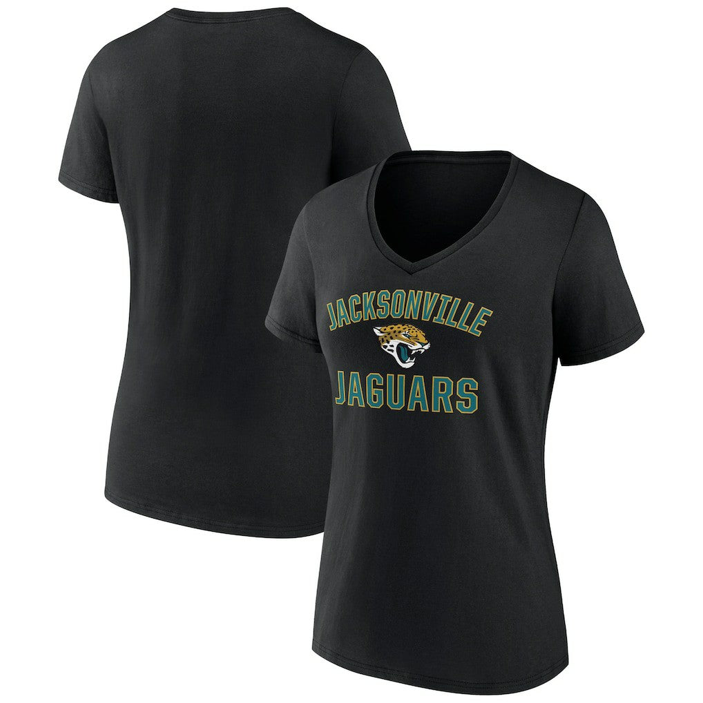 Jacksonville Jaguars Women's Victory Arch Team V-Neck T-Shirt - Black T-shirts