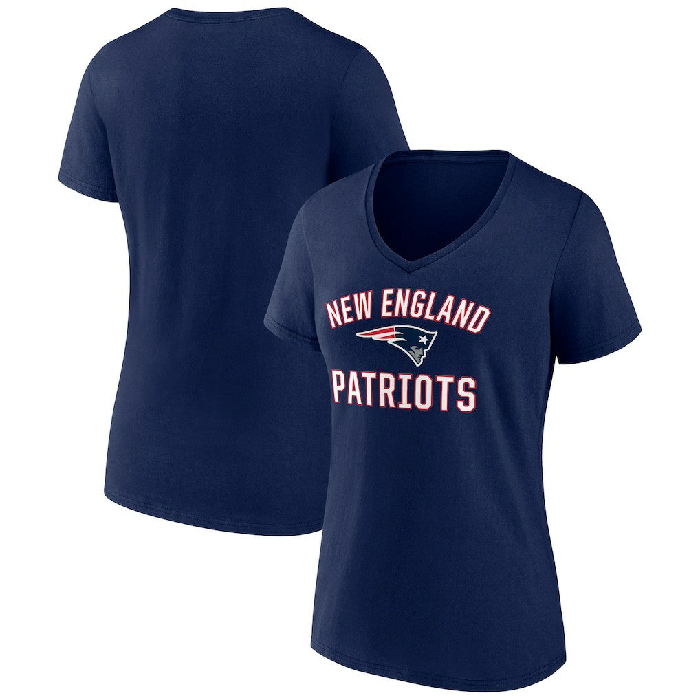 New England Patriots Women's Victory Arch Team V-Neck T-Shirt - Navy T-shirts
