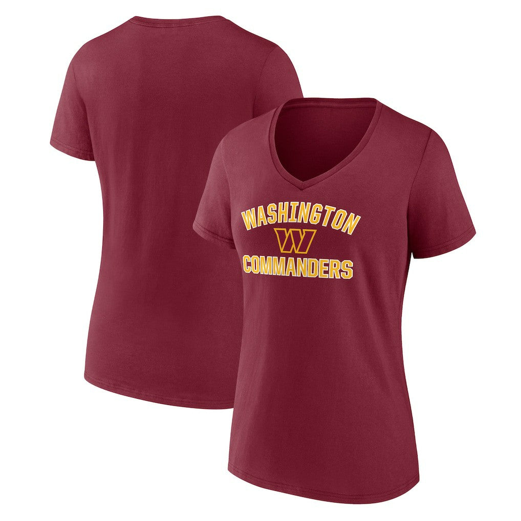 Washington Commanders Women's Victory Arch Team V-Neck T-Shirt - Burgundy T-shirts