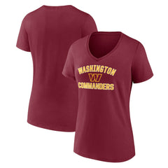 Washington Commanders Women's Victory Arch Team V-Neck T-Shirt - Burgundy T-shirts