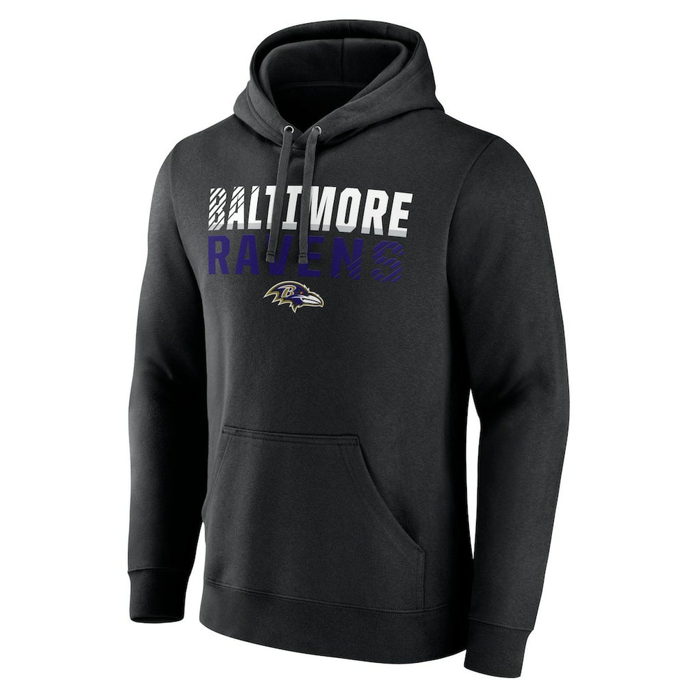 Baltimore Ravens Team Fade Out Fitted Pullover Hoodie - Black Hoodies