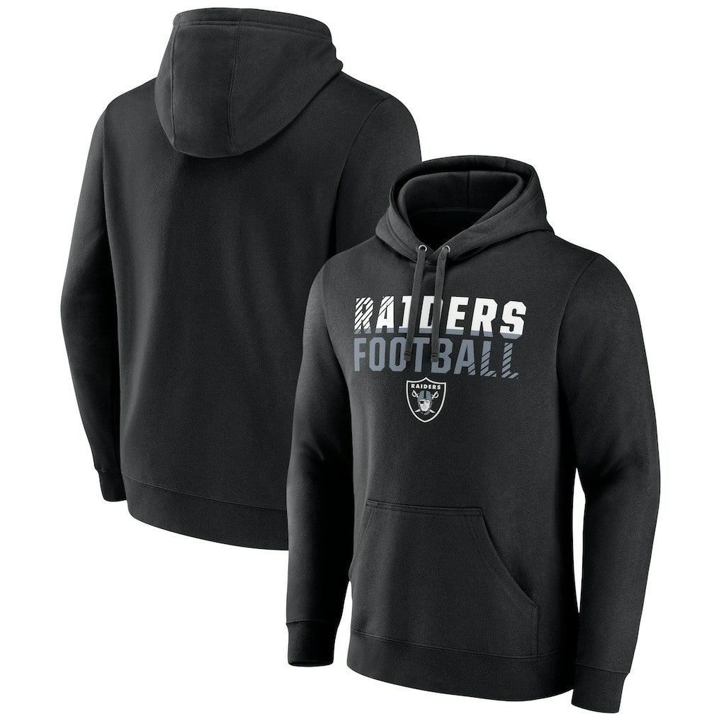 Las Vegas Raiders Team Fade Out Fitted Pullover Hoodie - Black Hoodies