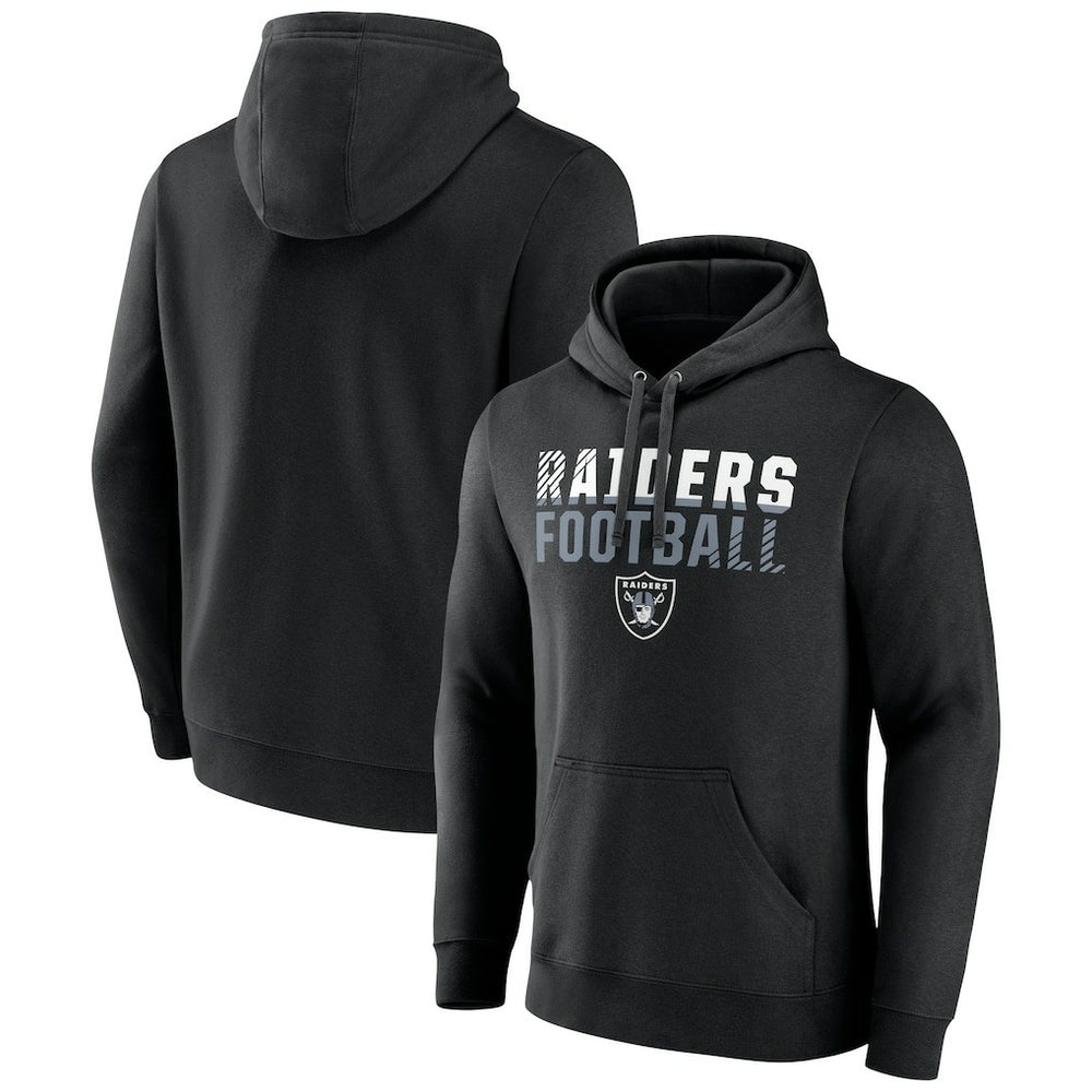 Las Vegas Raiders Team Fade Out Fitted Pullover Hoodie - Black Hoodies