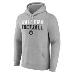 Las Vegas Raiders Team Fade Out Fitted Pullover Hoodie - Heather Gray Hoodies
