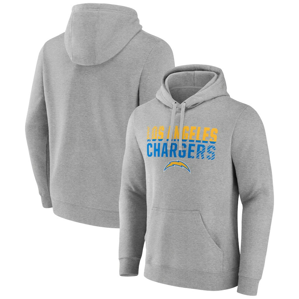 Los Angeles Chargers Team Fade Out Fitted Pullover Hoodie - Heather Gray Hoodies