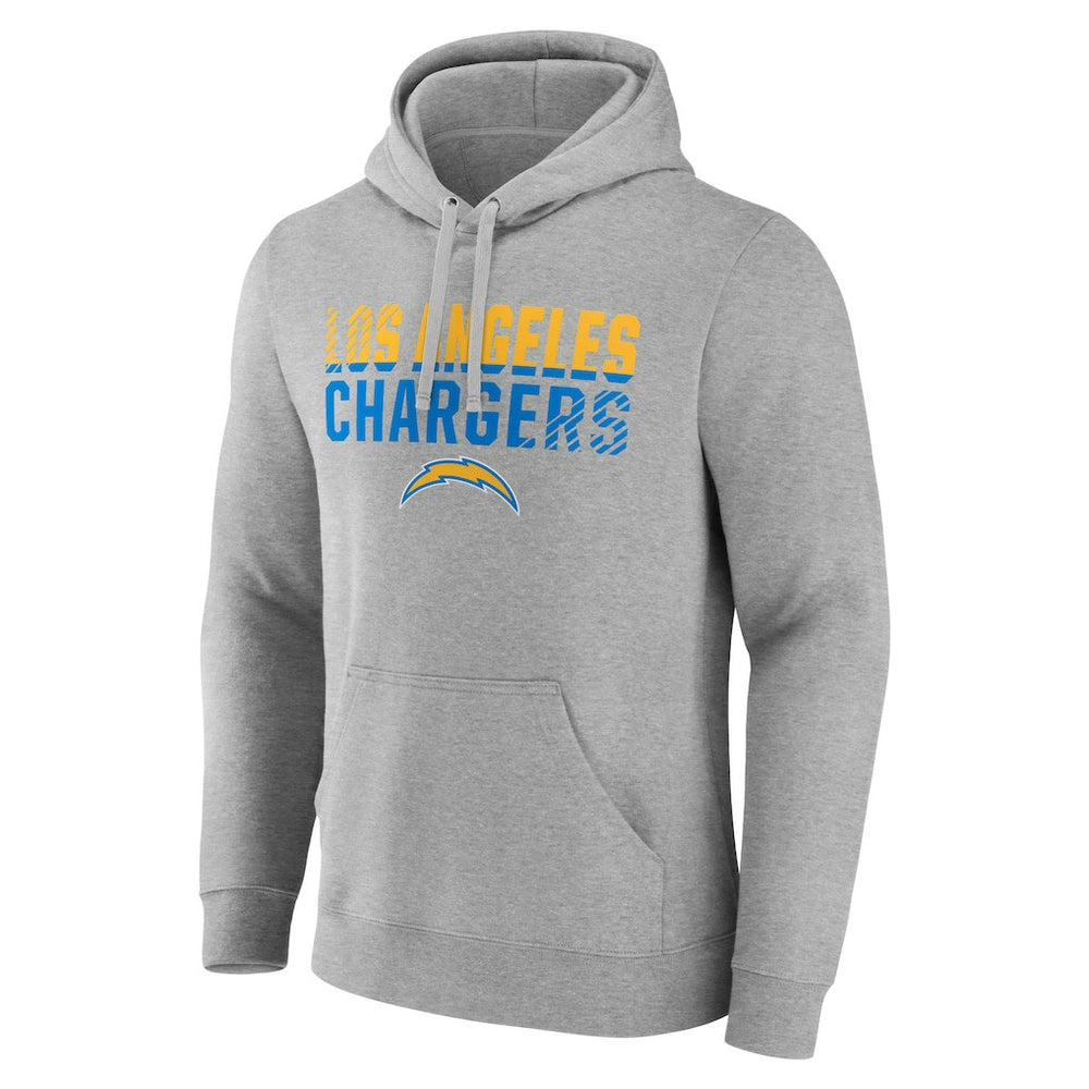Los Angeles Chargers Team Fade Out Fitted Pullover Hoodie - Heather Gray Hoodies