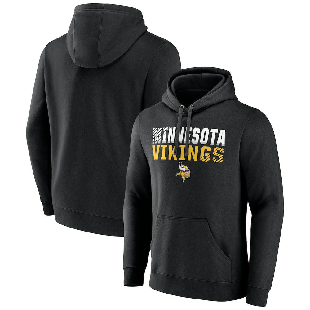 Minnesota Vikings Team Fade Out Fitted Pullover Hoodie - Black Hoodies