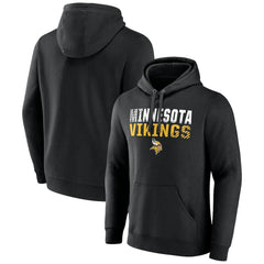 Minnesota Vikings Team Fade Out Fitted Pullover Hoodie - Black Hoodies