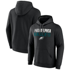 Philadelphia Eagles Team Fade Out Fitted Pullover Hoodie - Black Hoodies