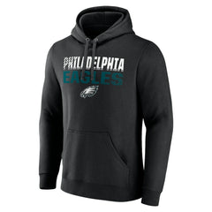 Philadelphia Eagles Team Fade Out Fitted Pullover Hoodie - Black Hoodies