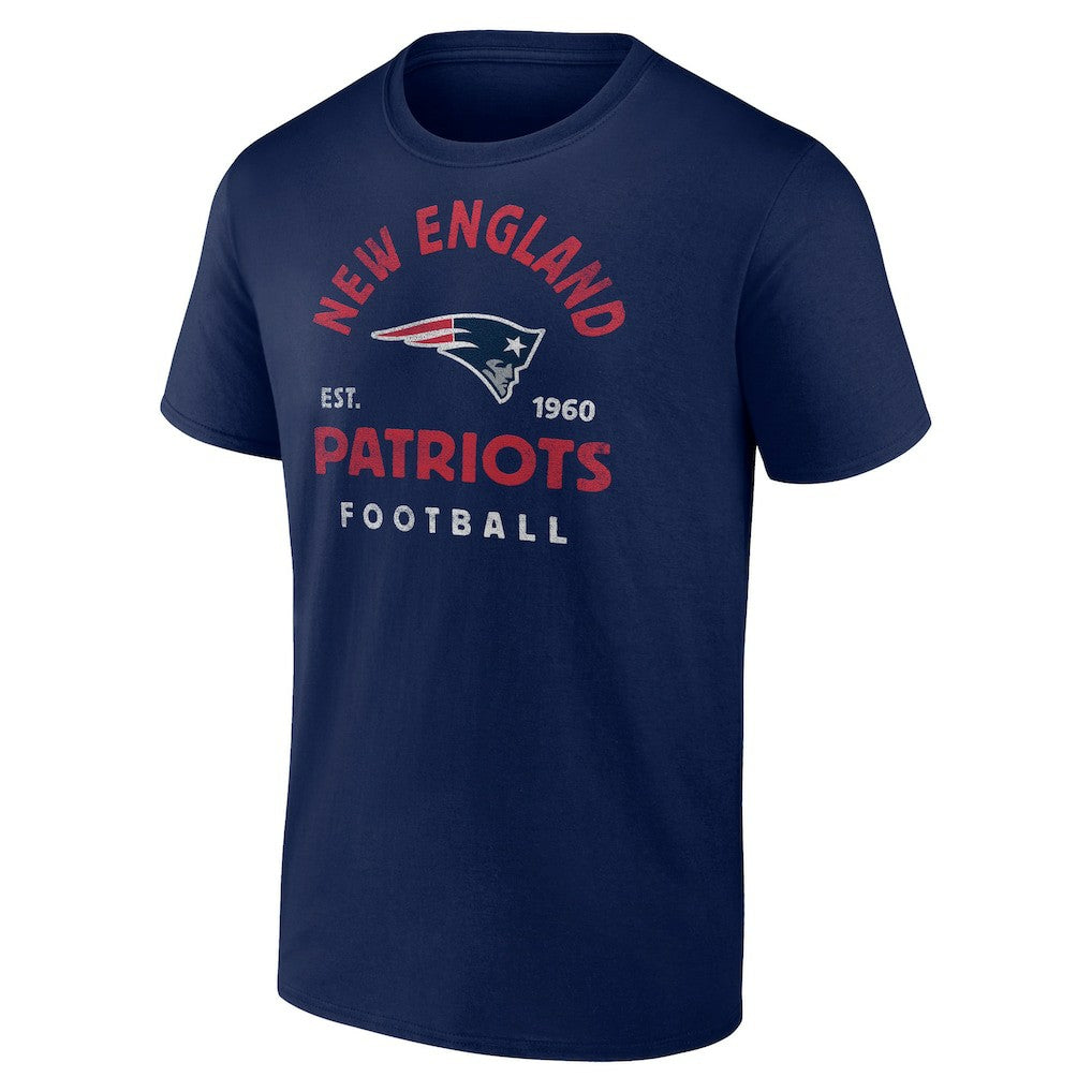 New England Patriots Vintage Arch T-Shirt - Navy T-shirts
