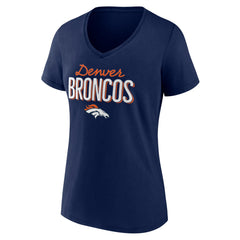 Denver Broncos Women's Nostalgia V-Neck T-Shirt - Navy T-shirts