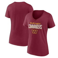 Washington Commanders Women's Nostalgia V-Neck T-Shirt - Burgundy T-shirts
