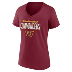 Washington Commanders Women's Nostalgia V-Neck T-Shirt - Burgundy T-shirts
