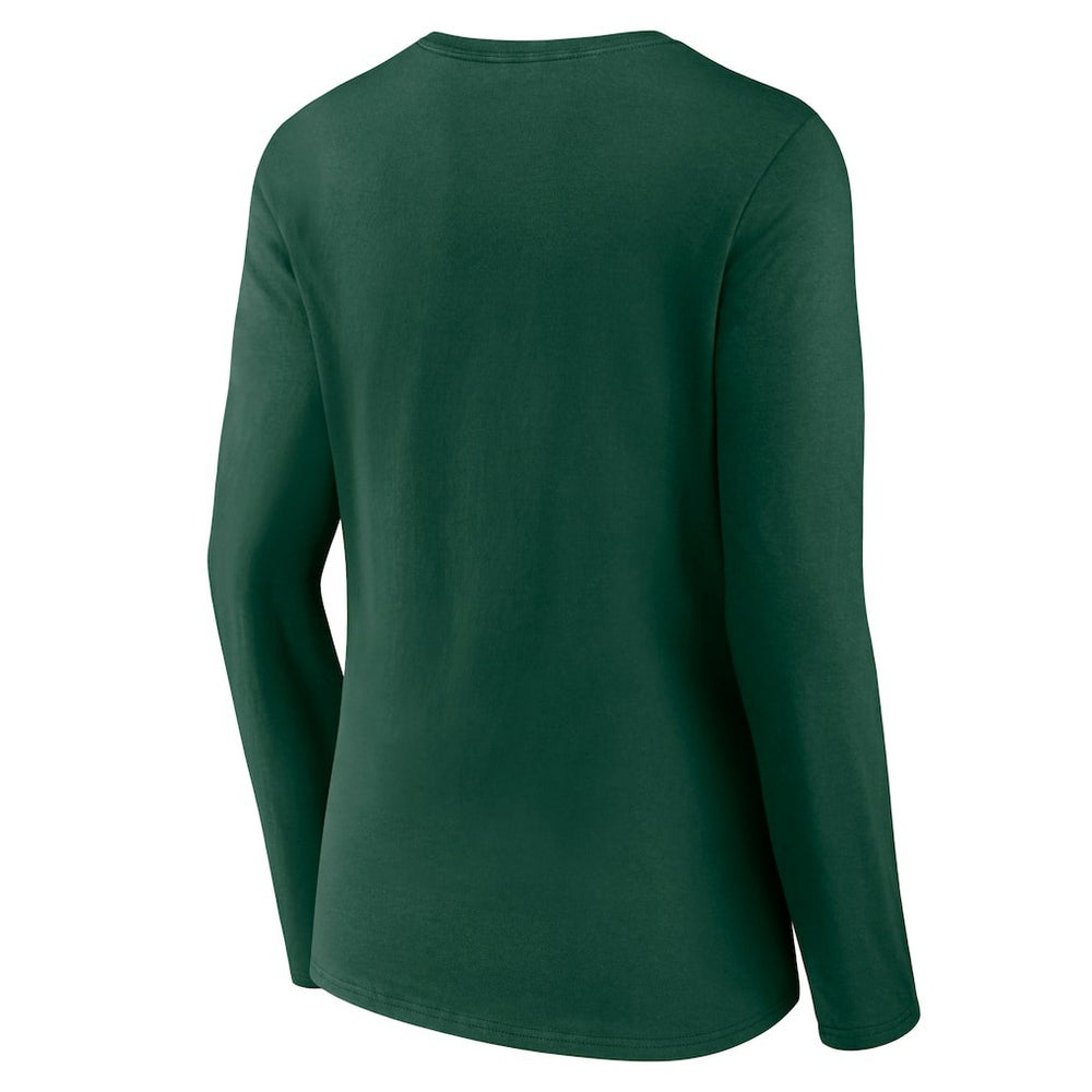 Green Bay Packers Women's Freehand Team Long Sleeve V-Neck T-Shirt - Green T-shirts
