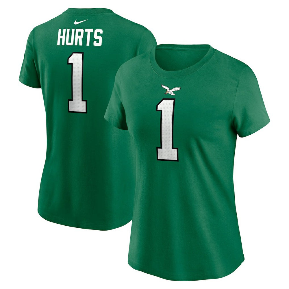 Jalen Hurts Philadelphia Eagles Women's Player Name & Number T-Shirt - Kelly Green T-shirts