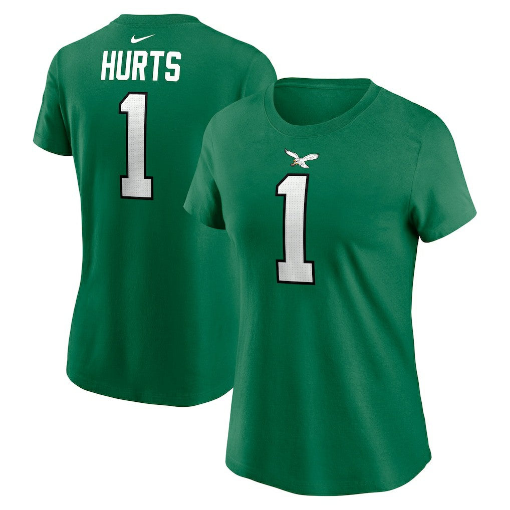 Jalen Hurts Philadelphia Eagles Women's Player Name & Number T-Shirt - Kelly Green T-shirts