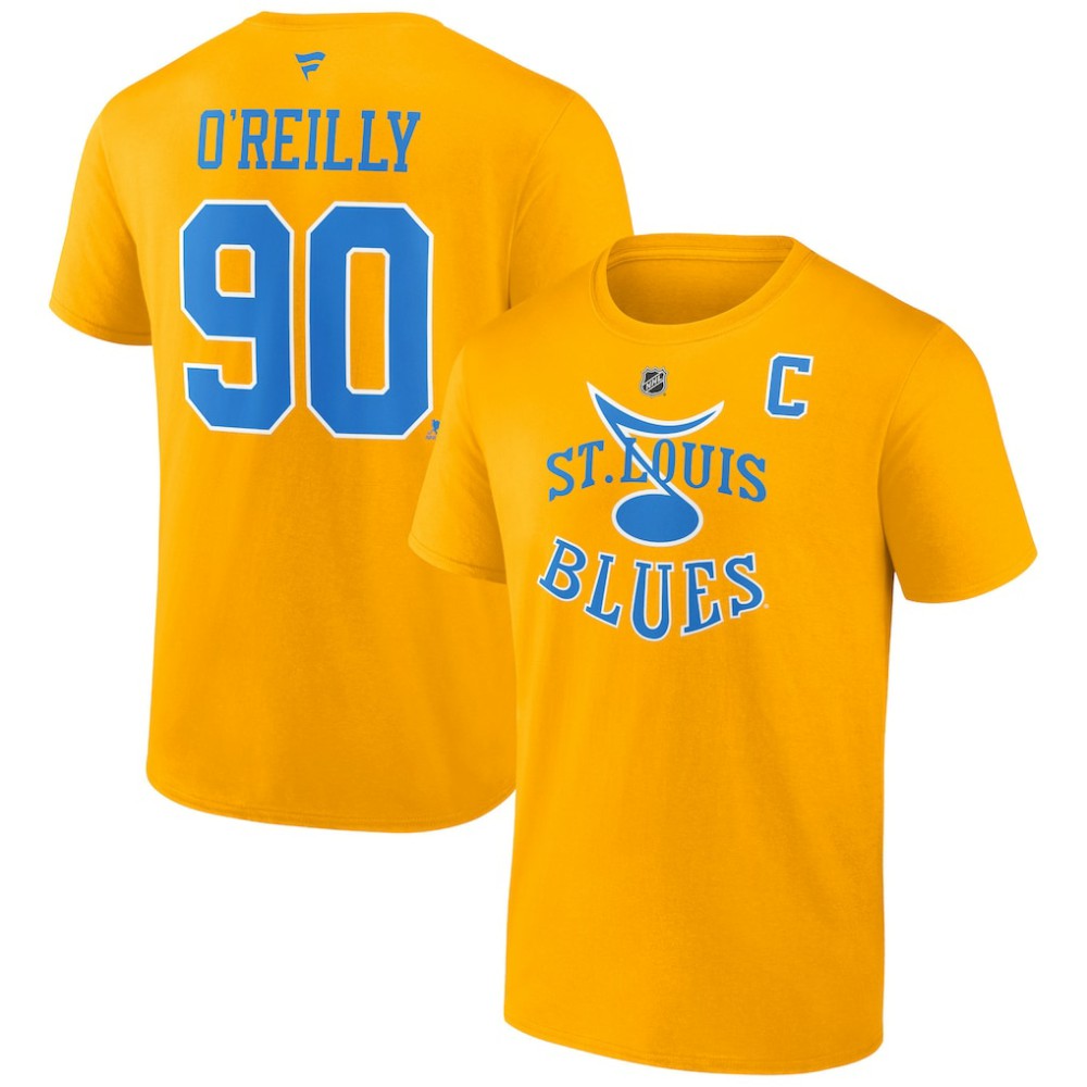 Ryan O'Reilly St. Louis Blues Fanatics Special Edition 2.0 Name & Number T-Shirt - Yellow | US 5079481