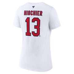 Nico Hischier New Jersey Devils Fanatics Women's Special Edition 2.0 Name & Number V-Neck T-Shirt - White | US 5079597