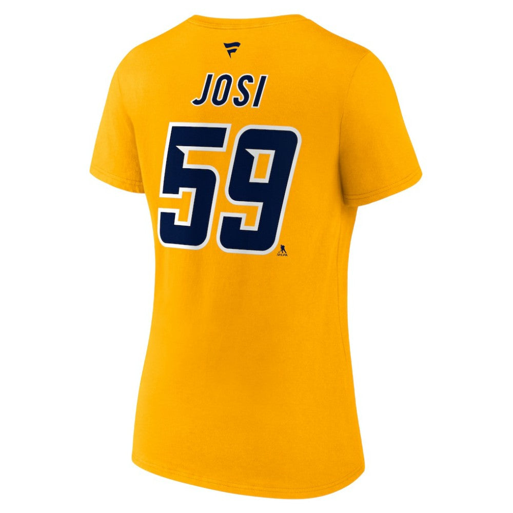 Roman Josi Nashville Predators Fanatics Women's Special Edition 2.0 Name & Number V-Neck T-Shirt - Yellow | US 5079635