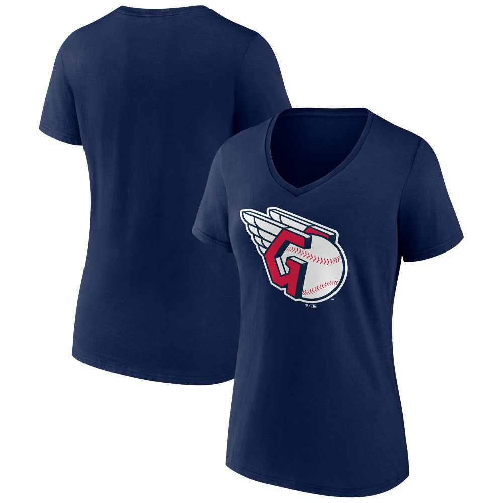 Cleveland Guardians Women's Official Logo V-Neck T-Shirt - Navy T-shirts