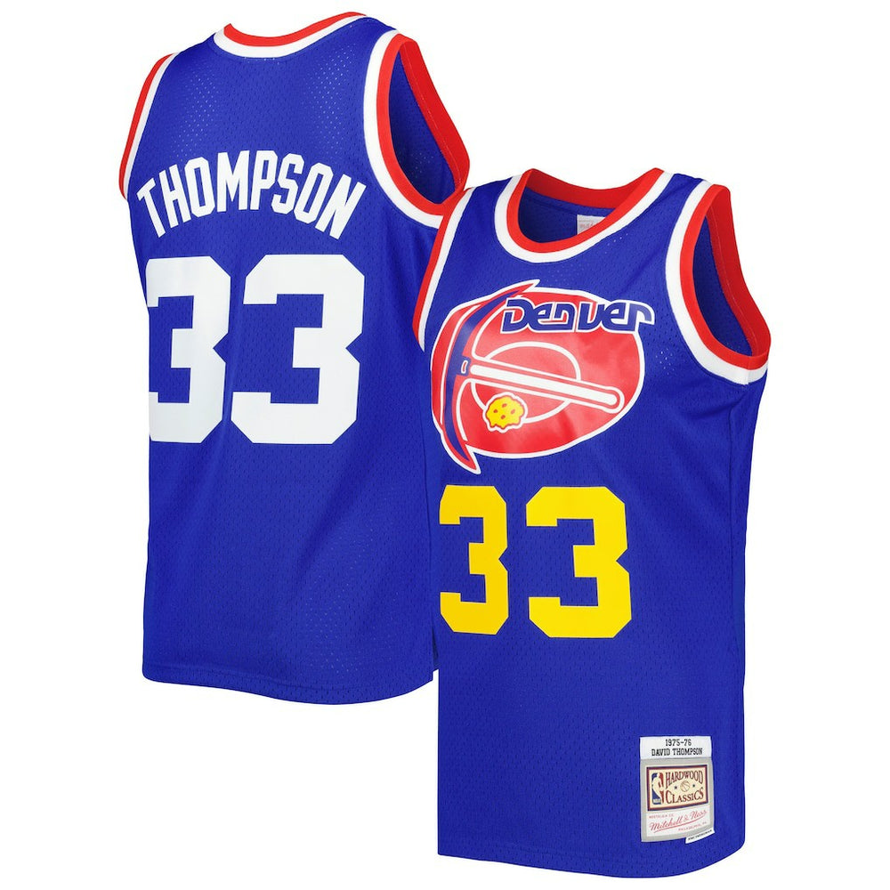 David Thompson Denver Nuggets Hardwood Classics 1975/76 Swingman Jersey Royal - Mitchell & Ness