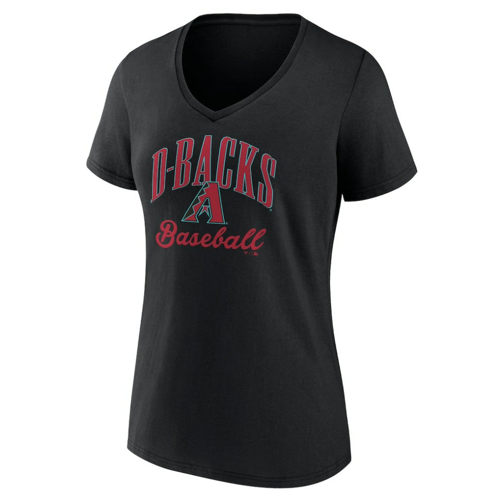 Arizona Diamondbacks Women's Victory Script Team V-Neck T-Shirt - Black T-shirts