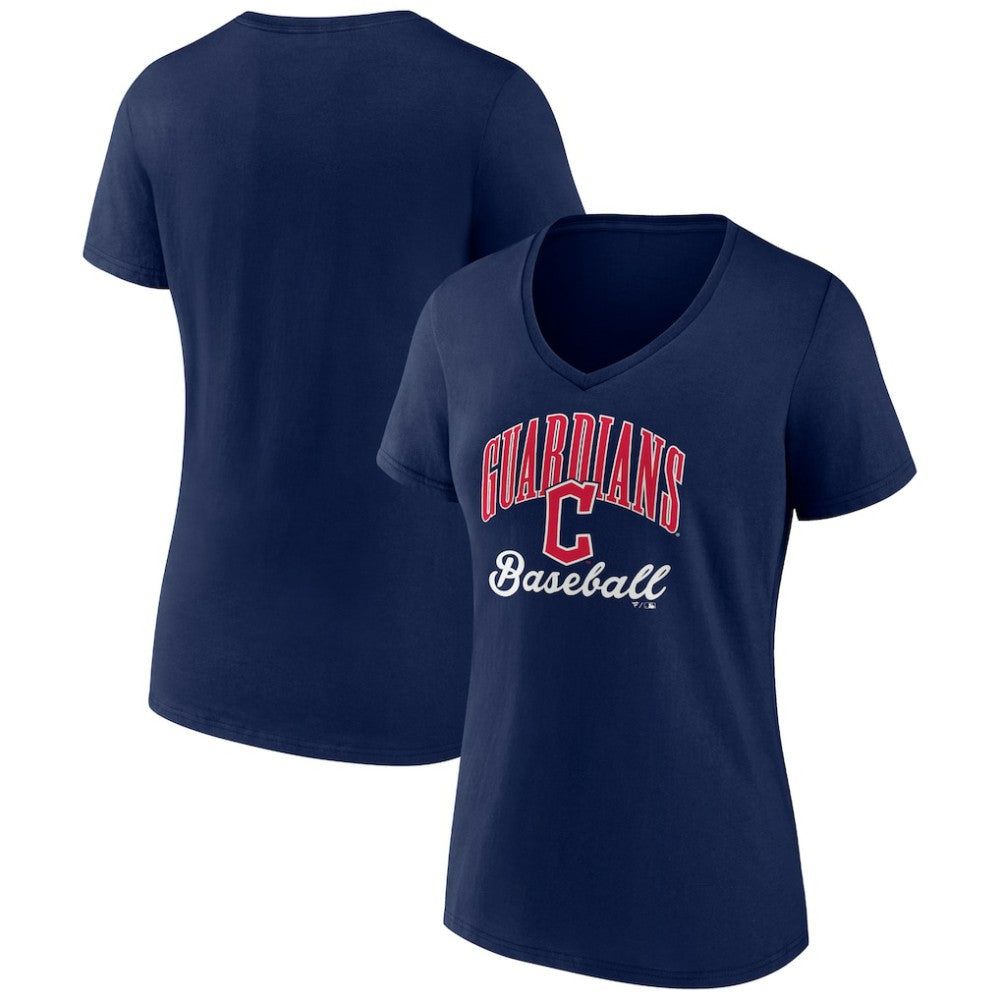 Cleveland Guardians Women's Victory Script Team V-Neck T-Shirt - Navy T-shirts