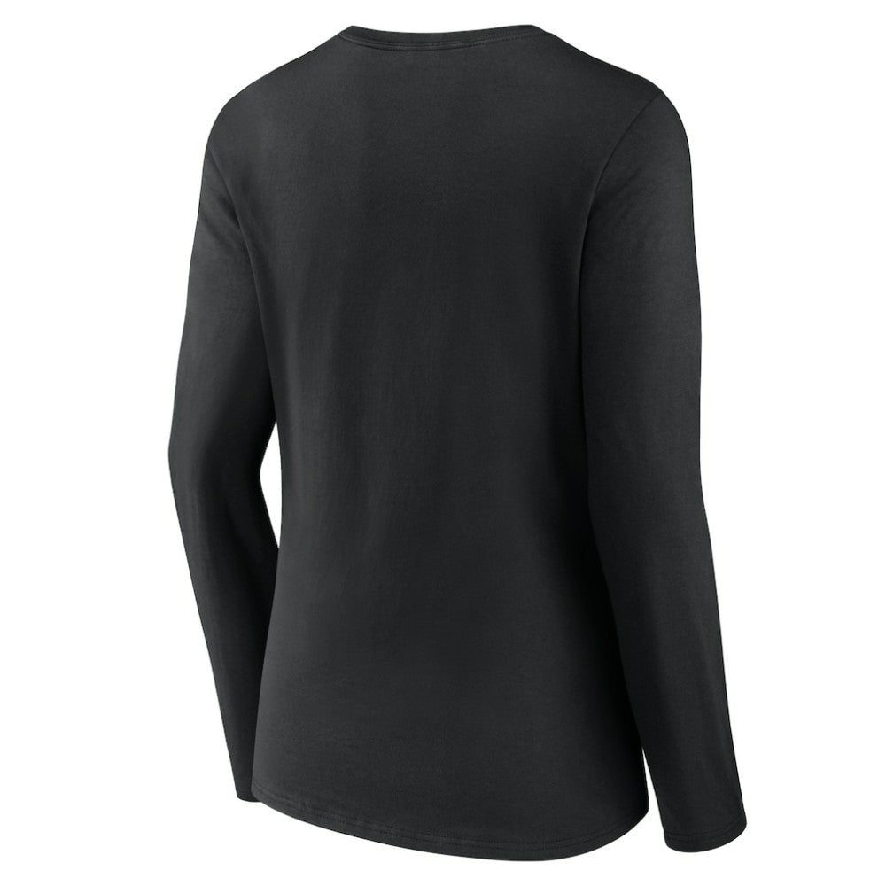 Chicago White Sox Women's Victory Script Long Sleeve V-Neck T-Shirt - Black T-shirts