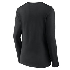 Miami Marlins Women's Victory Script Long Sleeve V-Neck T-Shirt - Black T-shirts