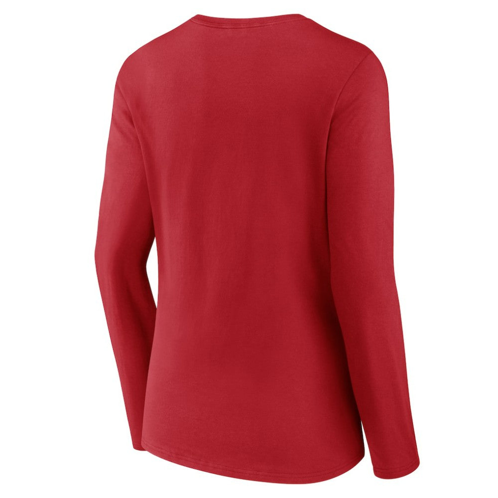 St. Louis Cardinals Women's Victory Script Long Sleeve V-Neck T-Shirt - Red T-shirts