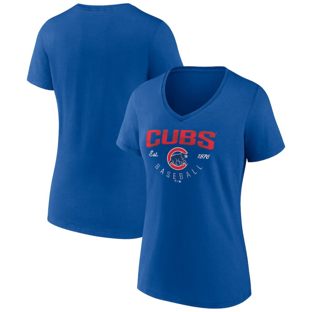 Chicago Cubs Women's Live For It Team V-Neck T-Shirt - Royal T-shirts