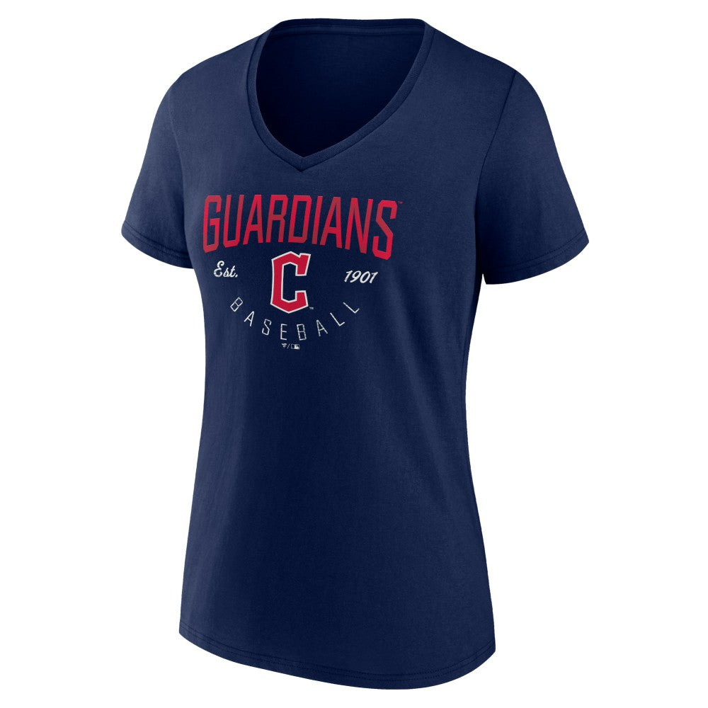 Cleveland Guardians Women's Live For It Team V-Neck T-Shirt - Navy T-shirts