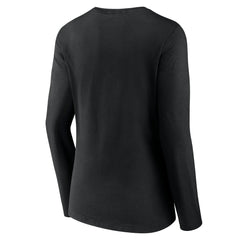 Miami Marlins Women's Live For It Long Sleeve Long Sleeve V-Neck T-Shirt - Black T-shirts