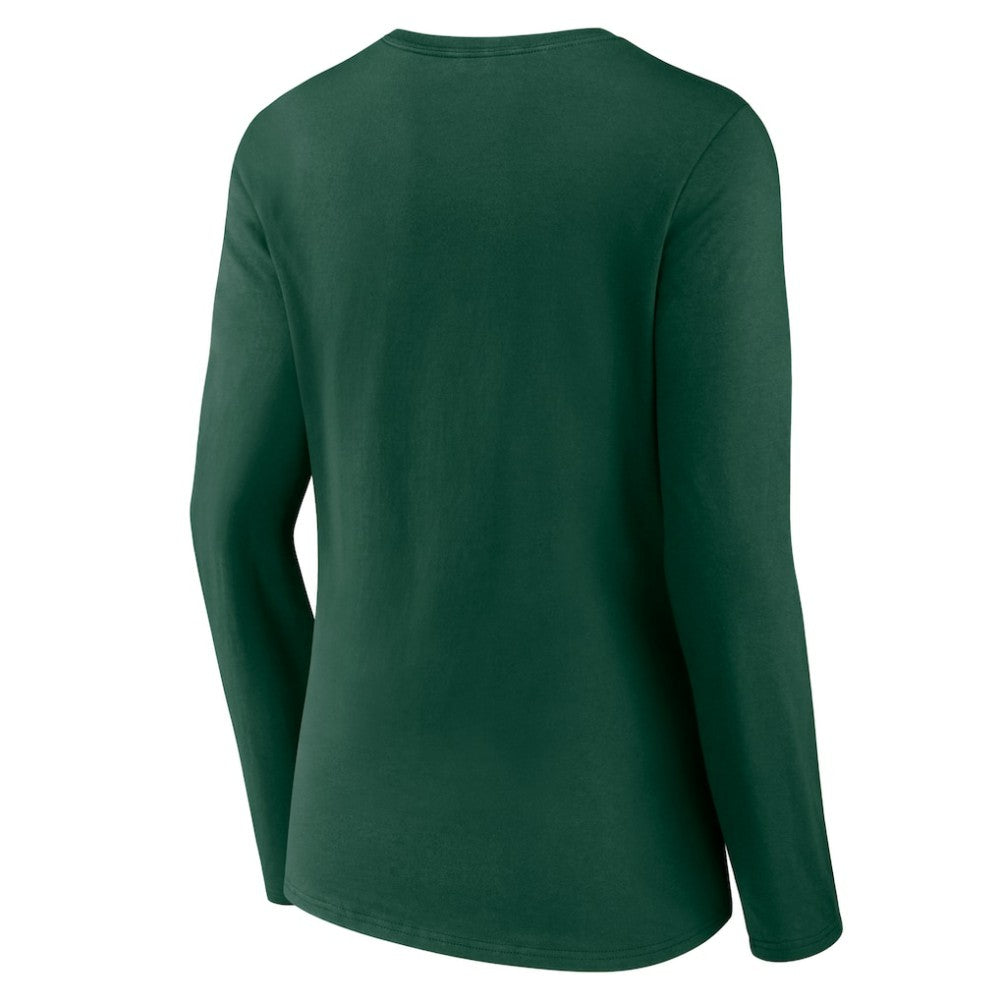 Athletics Women's Live For It Long Sleeve Long Sleeve V-Neck T-Shirt - Green T-shirts
