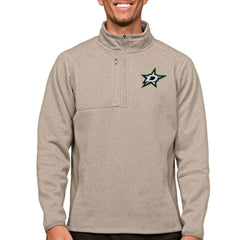 Dallas Stars Antigua Course Quarter-Zip Pullover Top - Oatmeal | US 5082362