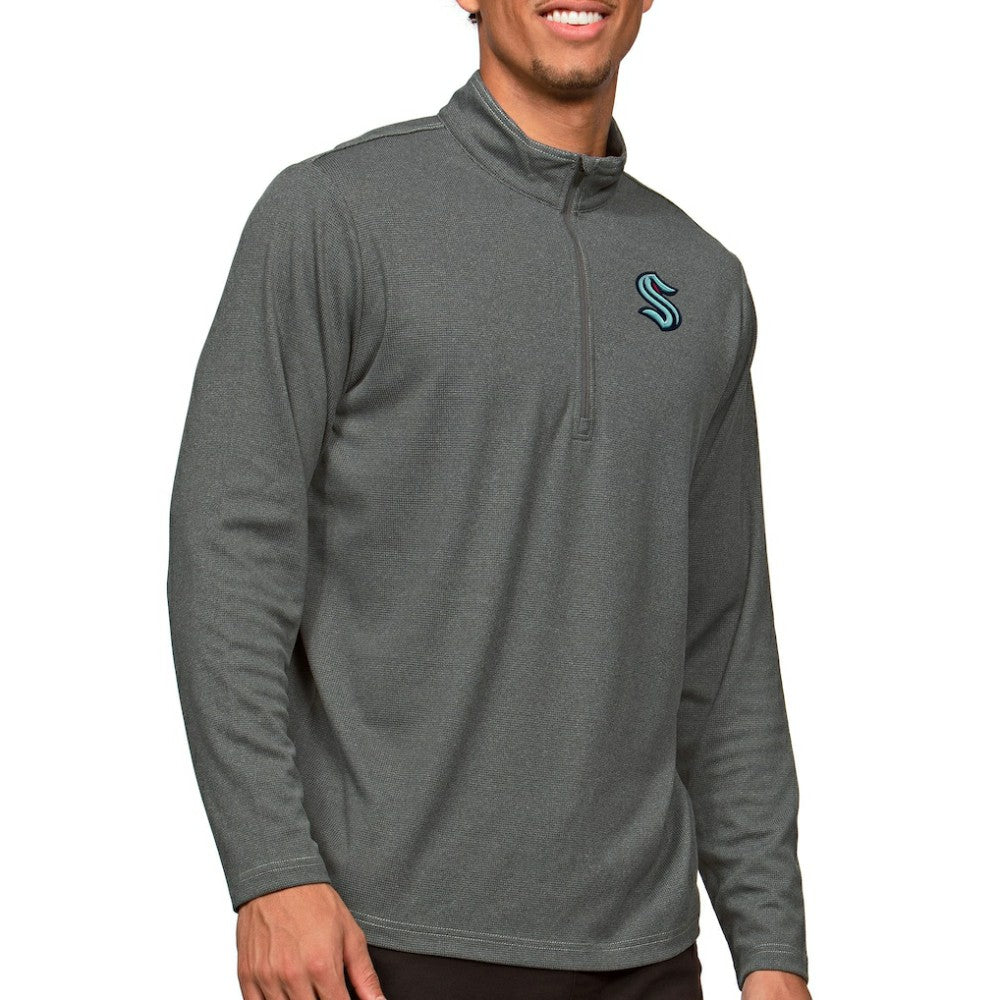 Seattle Kraken Antigua Epic Quarter-Zip Pullover Top - Heather Charcoal | US 5082637