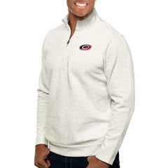 Carolina Hurricanes Antigua Gambit Quarter-Zip Pullover Top - Oatmeal | US 5082674