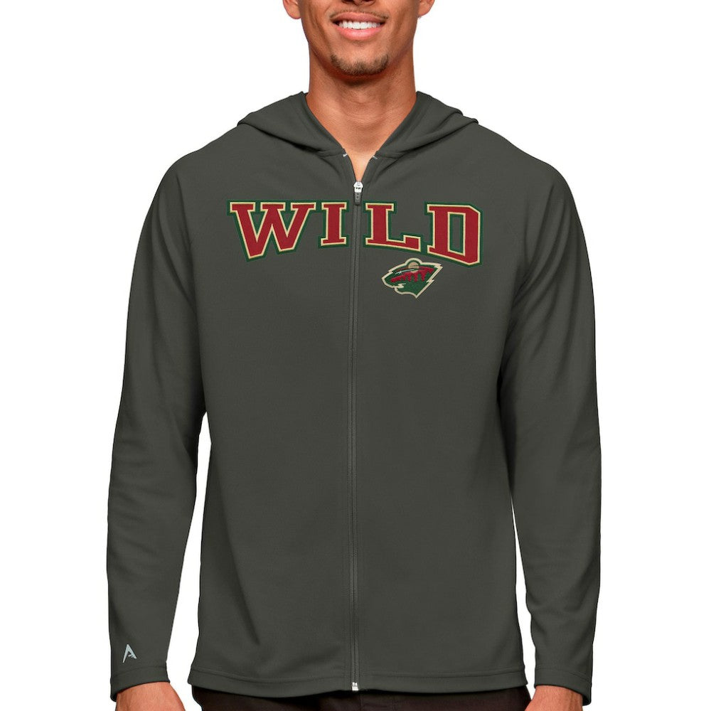 Minnesota Wild Antigua Legacy Full-Zip Hoodie - Charcoal | US 5082851