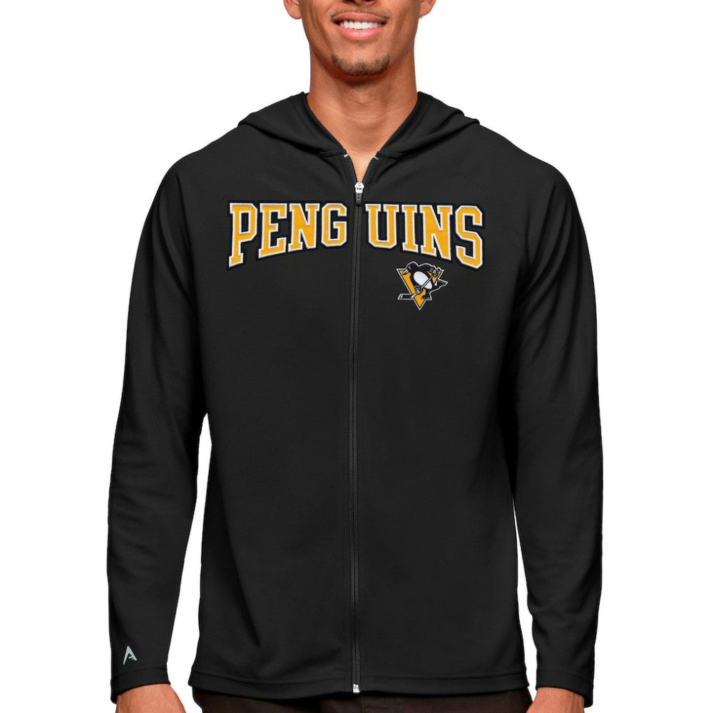 Pittsburgh Penguins Antigua Legacy Full-Zip Hoodie - Black | US 5082879