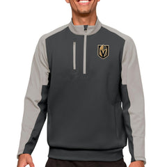 Vegas Golden Knights Antigua Quarter-Zip Pullover Top - Charcoal/Silver | US 5083486