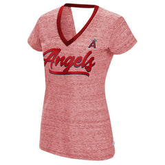 Los Angeles Angels Touch Women's Halftime Back Wrap Top V-Neck T-Shirt - Red T-shirts