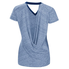 Kansas City Royals Touch Women's Halftime Back Wrap Top V-Neck T-Shirt - Royal T-shirts